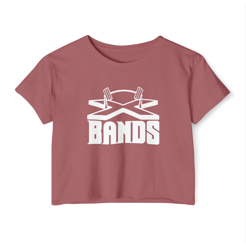 The X Bands White Logo Crop Top