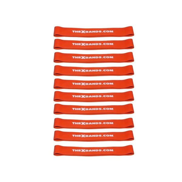 The X Bands booty bands 10 pack of orange 40 lb loop resistance booty bands