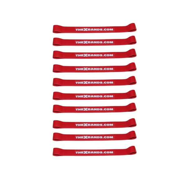 The X Bands booty bands 10 pack of red 30 lb loop resistance booty bands