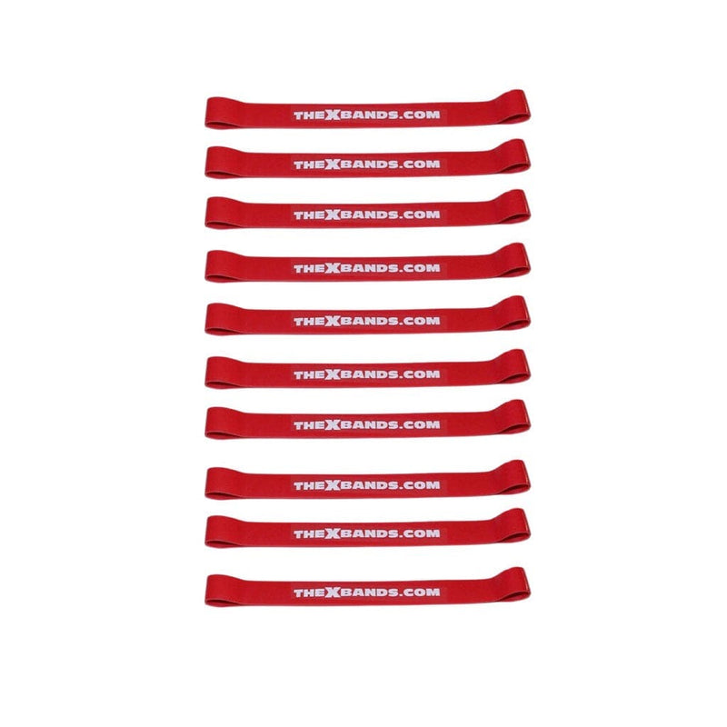 The X Bands booty bands 10 pack of red 30 lb loop resistance booty bands