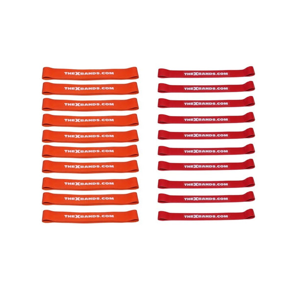 The X Bands booty bands 20 pack of resistance bands red & orange short loop booty bands