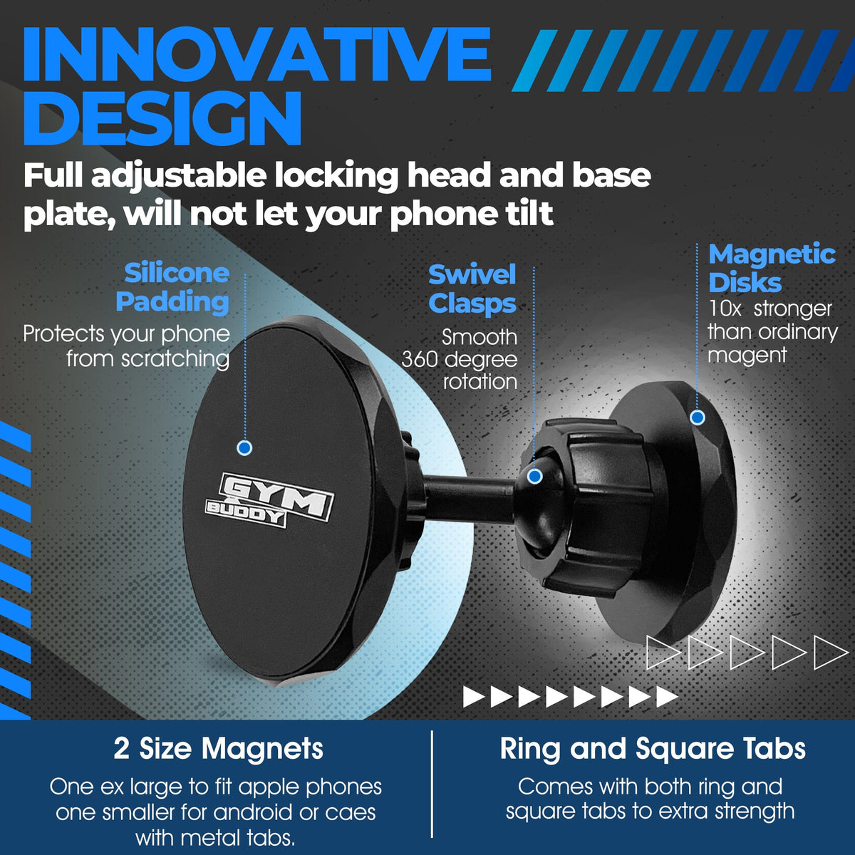 Gym Buddy Mobile Adjustable Magnetic Cell Phone Holder