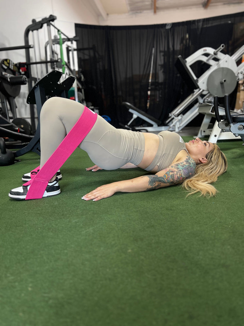 The X Bands Pink 75 lbs GLUTEZILLA Patented Hip Thrust Glute Workout Resistance Band