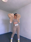 The X Bands apparel X band Leggings and top outfit in light gray