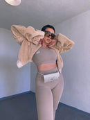 The X Bands apparel X band Leggings and top outfit in light gray