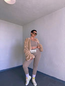 The X Bands apparel X band Leggings and top outfit in light gray