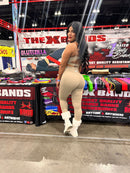 The X Bands apparel X band Leggings and top outfit in Tan