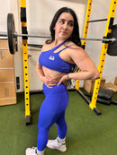 The X Bands apparel X Bands Black Legging and top Set blue