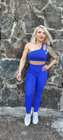 The X Bands apparel X Bands Black Legging and top Set blue